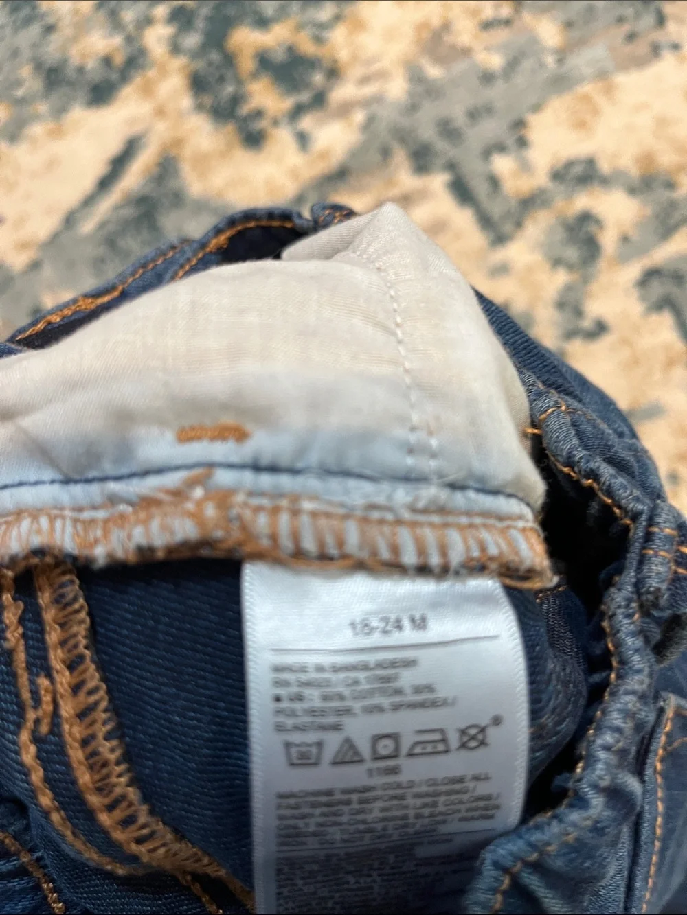 Old Navy Toddler Jeans Dark Blue Wash Rockstar Jeggings Adjustable Waist Sz18/24